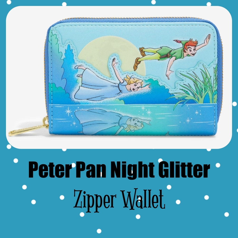 LOUNGEFLY Peter Pan Night Glitter Zipper Wallet